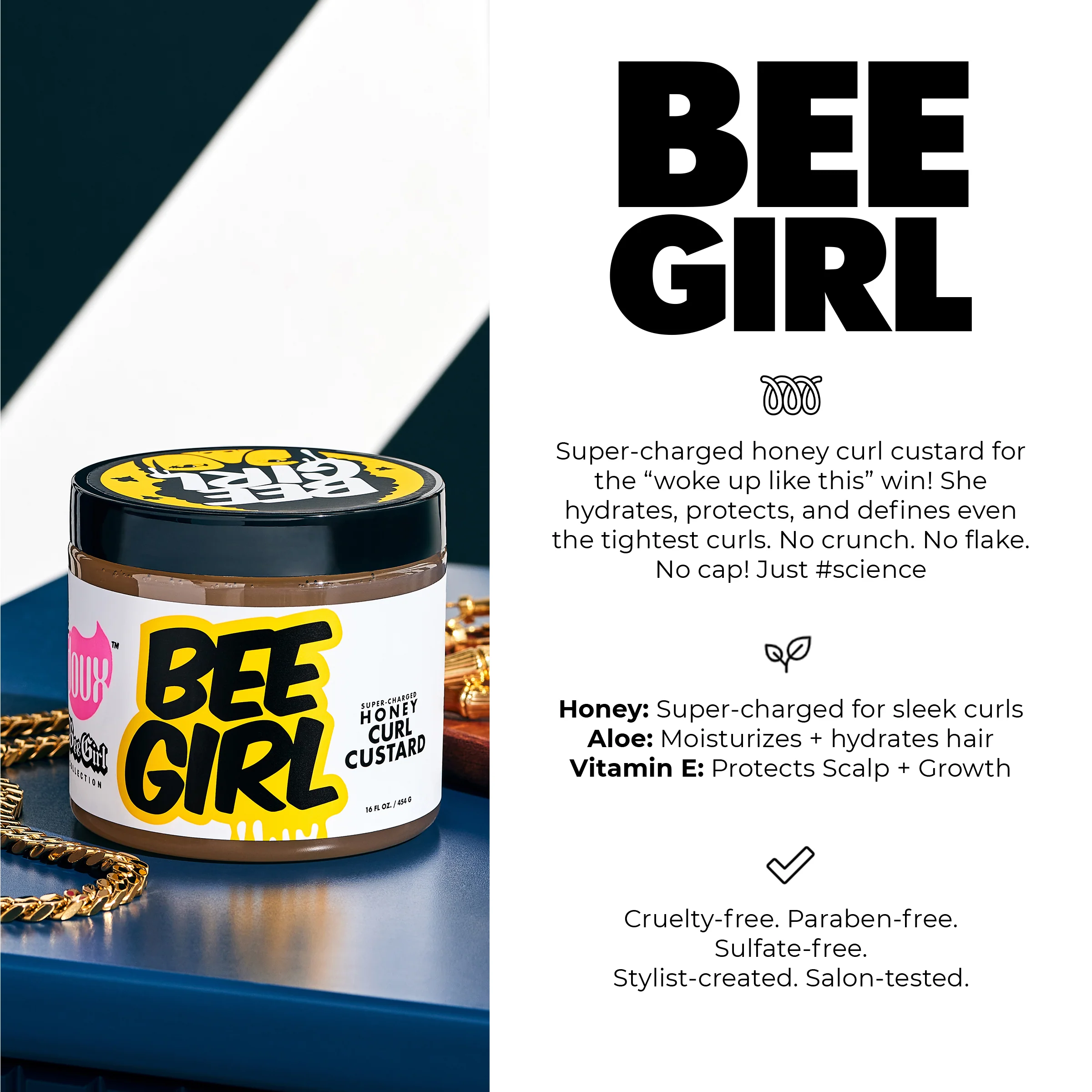 BEE GIRL Honey Curl Custard 16oz - Image 3
