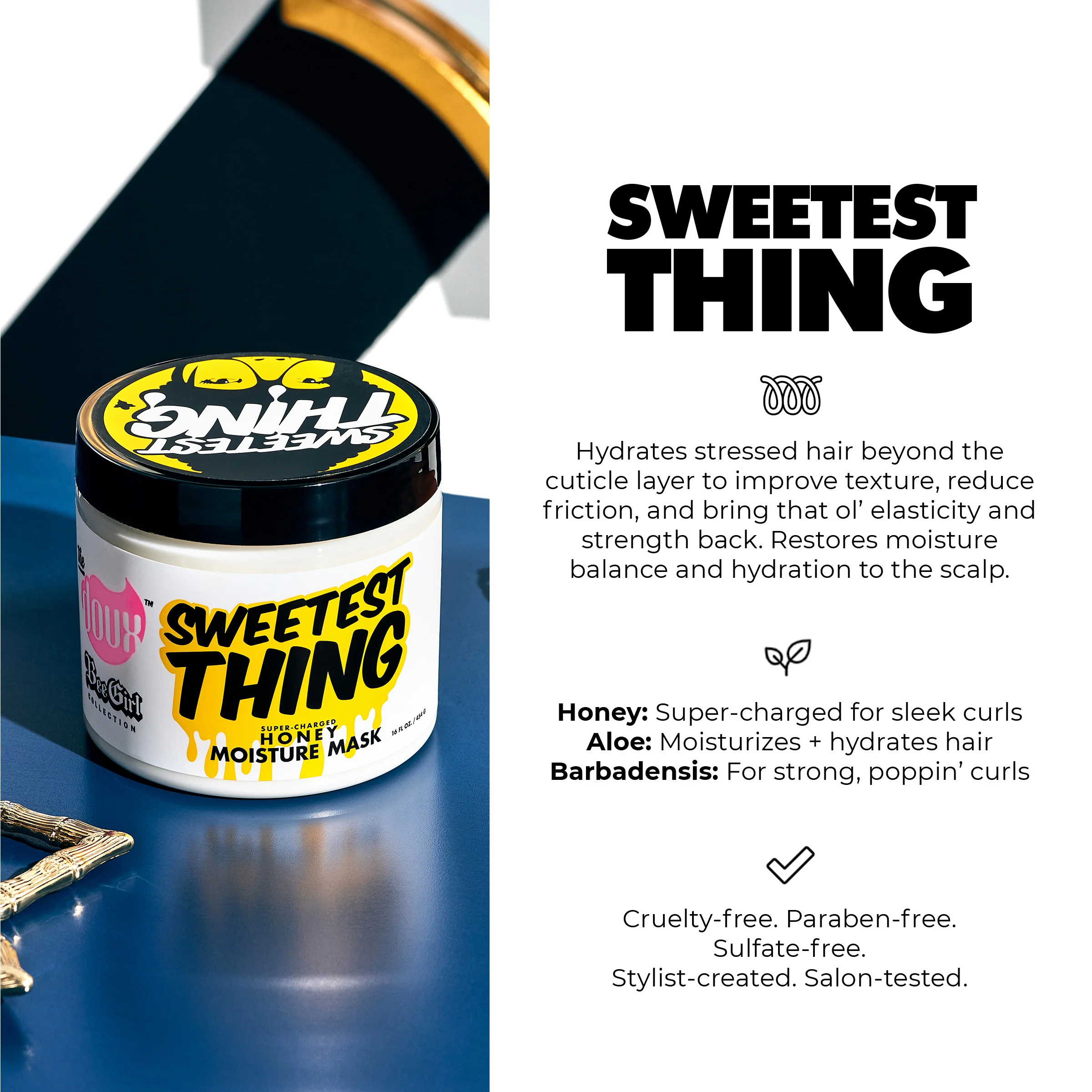 SWEETEST THING Honey Moisture Mask 16oz - Image 4